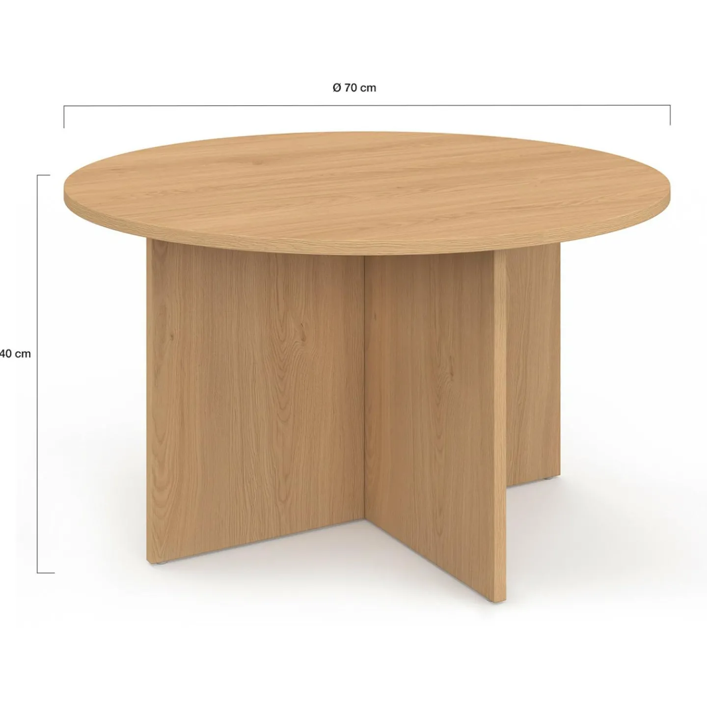 Table basse ronde 70 cm bois façon hêtre*IDMarket Hot