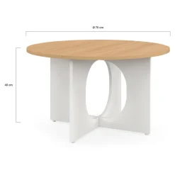 Table basse ronde 70 cm pied arc blanc*IDMarket Hot