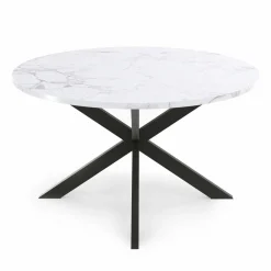 Table basse ronde avec plateau effet marbre blanc 70 cm*IDMarket Clearance