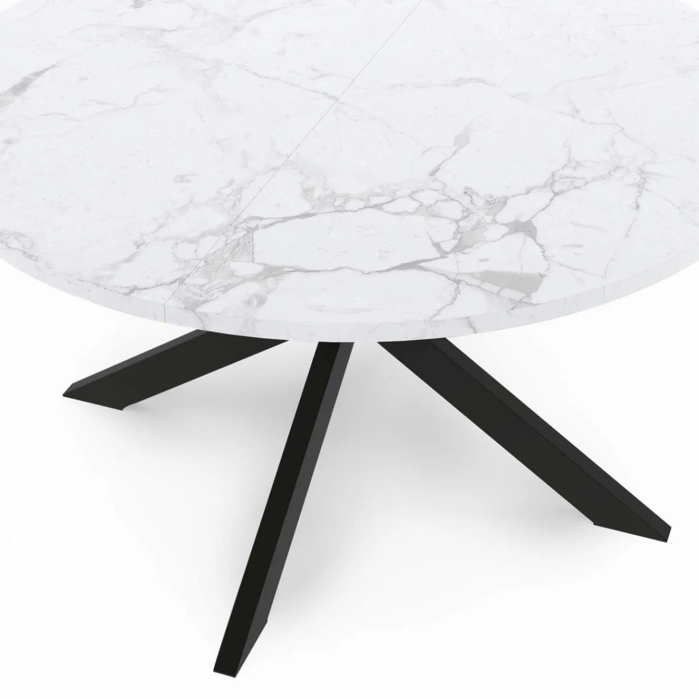 Table basse ronde avec plateau effet marbre blanc 70 cm*IDMarket Clearance