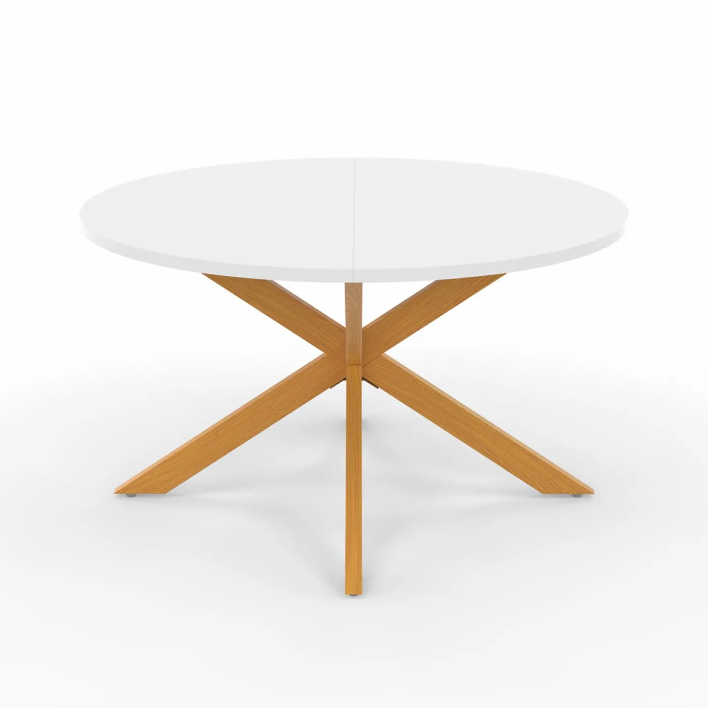 Table basse ronde blanche et bois 70 cm pied araignée*IDMarket Online