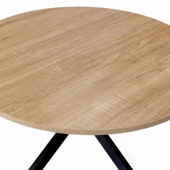 Table basse ronde bois et noir pied araignée*IDMarket