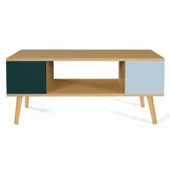 Table basse scandinave bois, vert clair et vert foncé*IDMarket New