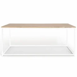 Table basse style industriel bois et métal blanc*IDMarket
