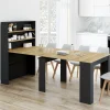 Table buffet haut extensible 8 personnes bois et noir 235 cm*IDMarket Outlet