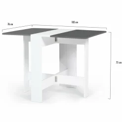 Table console blanche et grise en bois*IDMarket