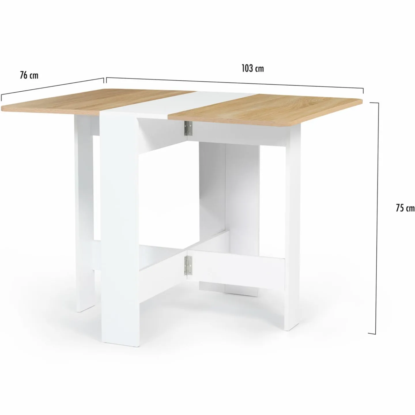 Table console bois blanc et imitation hêtre*IDMarket New