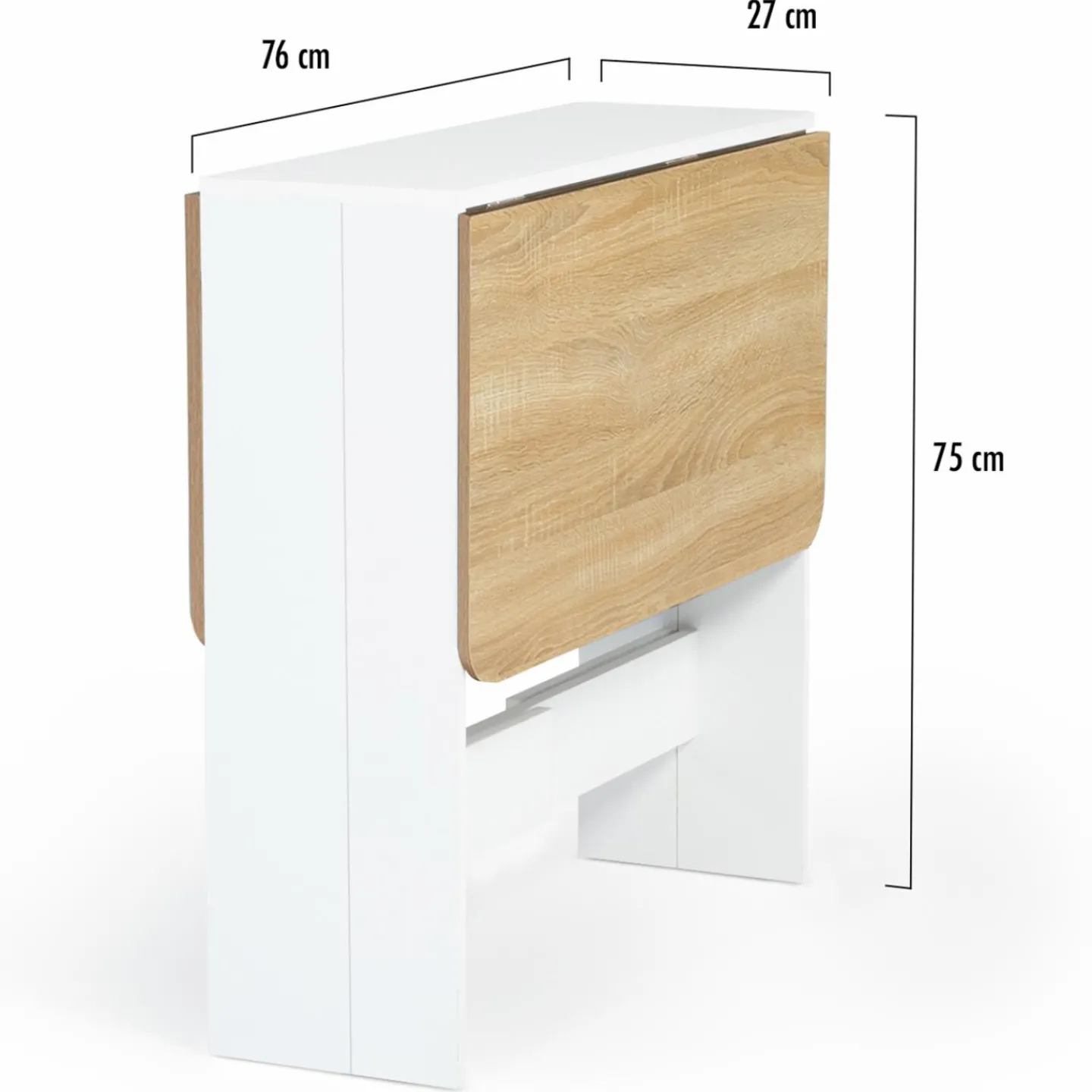 Table console bois blanc et imitation hêtre*IDMarket New