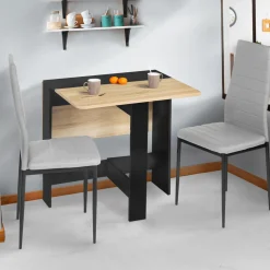 Table console bois noir et imitation hêtre*IDMarket Best