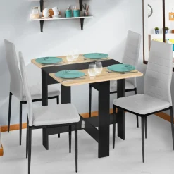Table console bois noir et imitation hêtre*IDMarket Best
