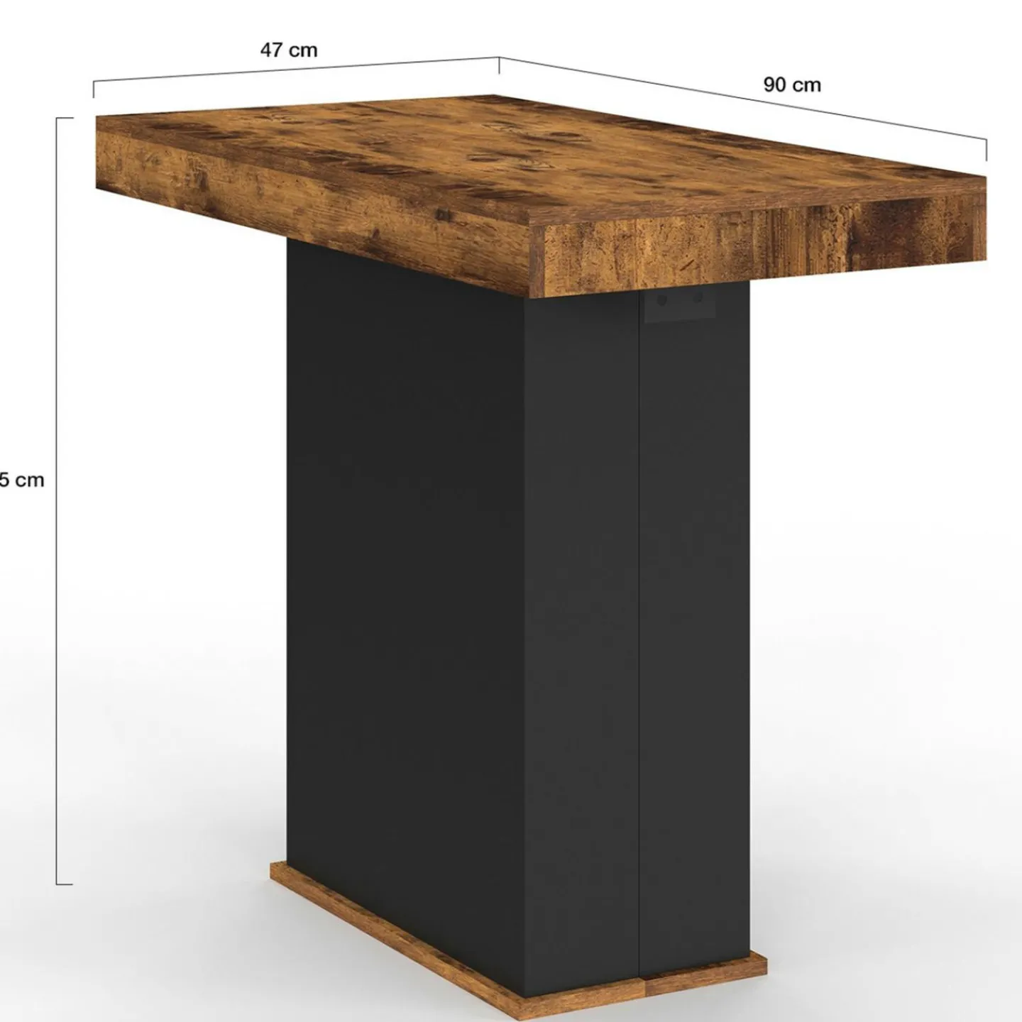 Table console extensible 10 personnes 235 cm bois effet vieilli et noir*IDMarket Online