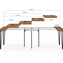 Table console extensible 10 personnesdesign industriel 235 cm*IDMarket Discount