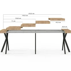 Table console extensible 10 personnes 235 cm design industriel*IDMarket Clearance