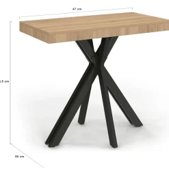 Table console extensible 10 personnes 235 cm design industriel*IDMarket Clearance