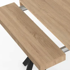 Table console extensible 10 personnes 235 cm design industriel*IDMarket Clearance