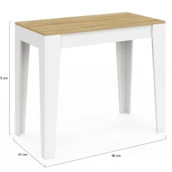 Table console extensible 10 personnes 235 cm bois et façon hêtre*IDMarket