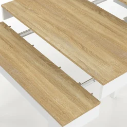 Table console extensible 10 personnes 235 cm bois et façon hêtre*IDMarket