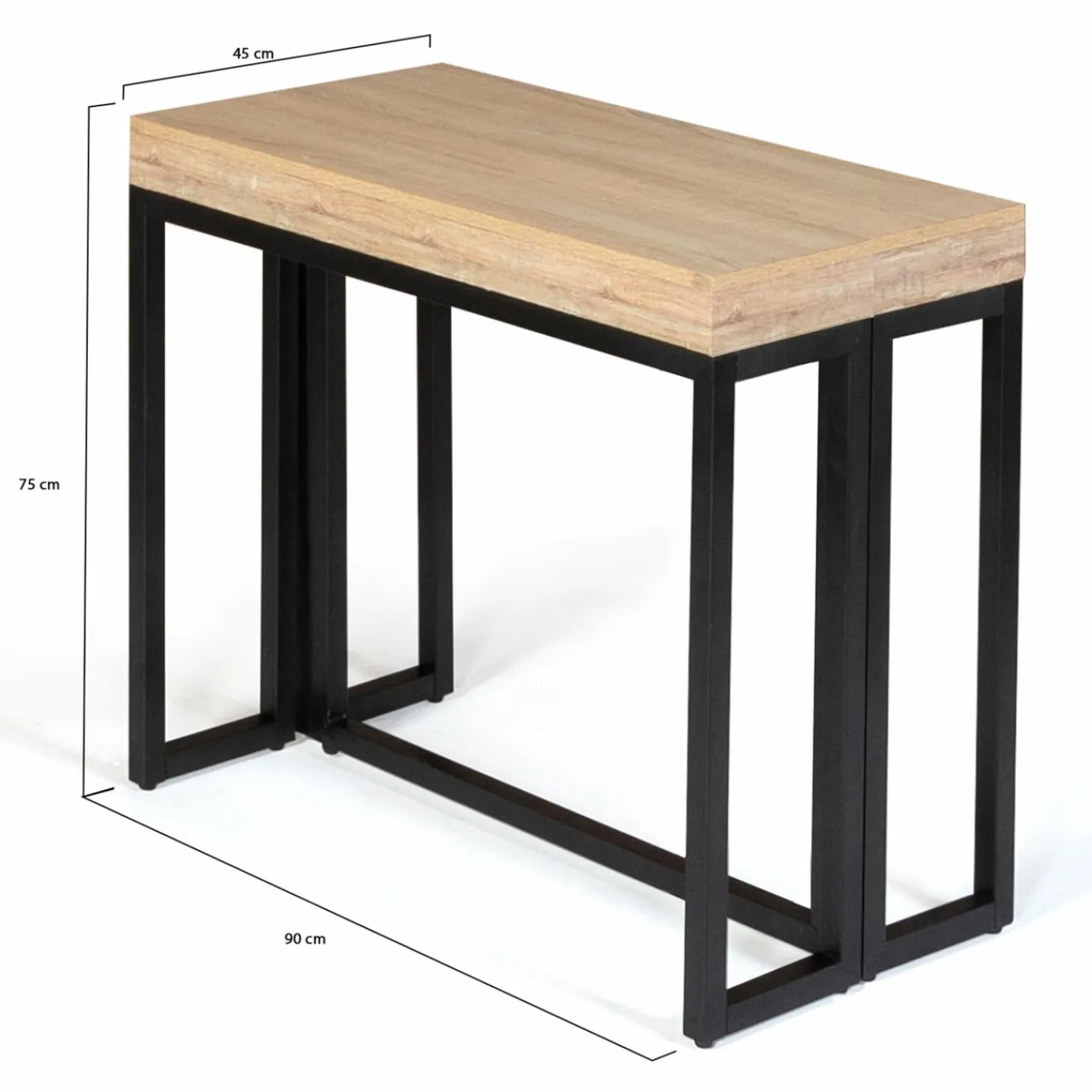Table console extensible TORONTO 14 personnes 300 cm design industriel*IDMarket Discount