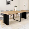 Table console extensible bois et noir*IDMarket