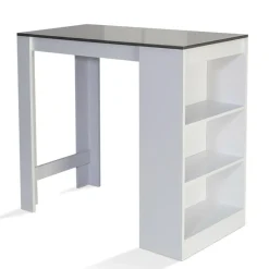 Table de bar haute 2 à 4 personnes avec rangement*IDMarket