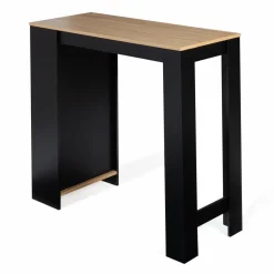 Table de bar haute noire et bois 2 à 4 personnes avec rangement*IDMarket Online