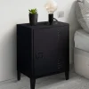 Table de chevet casier métal noir*IDMarket Discount