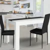 Table de cuisine 6 personnes blanche et noire*IDMarket Hot