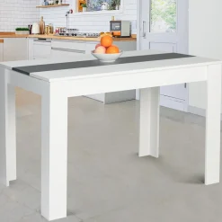 Table de cuisine 6 personnes blanche et grise*IDMarket New