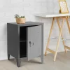 Table de nuit en métal gris foncé style industriel*IDMarket New