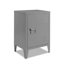 Table de nuit en métal gris foncé style industriel*IDMarket New