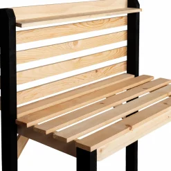 Table de plantation rempotage et préparation en bois naturel et noir*IDMarket Clearance