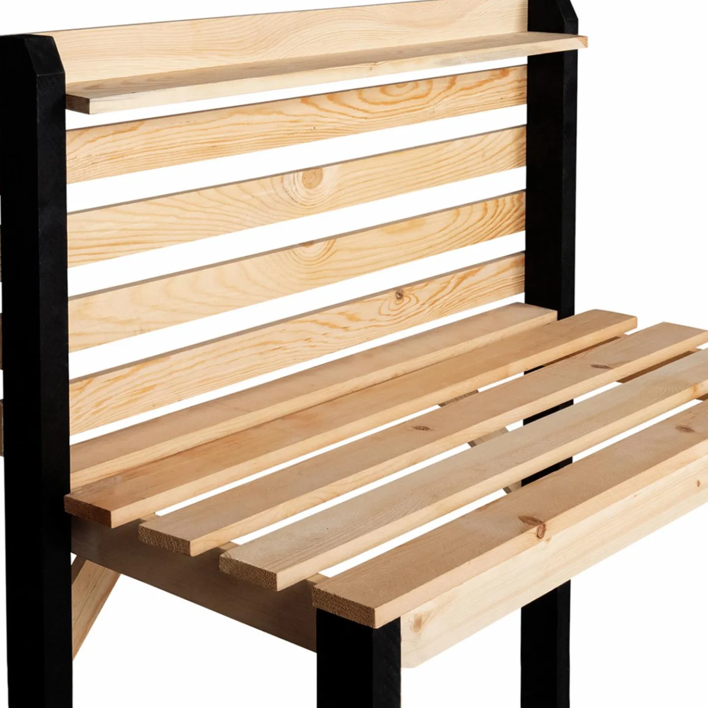 Table de plantation rempotage et préparation en bois naturel et noir*IDMarket Clearance