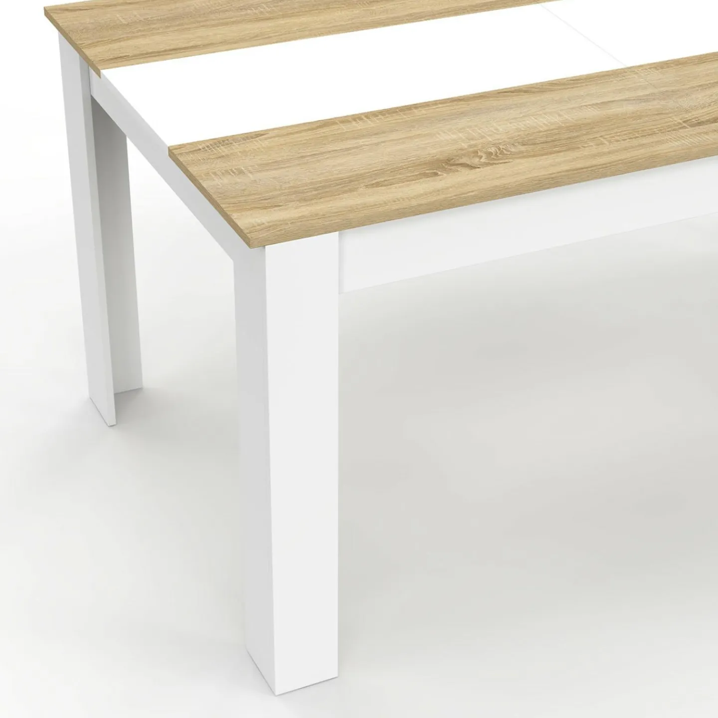 Table de salle à manger 8 personnes bois imitation hêtre et blanc*IDMarket Sale