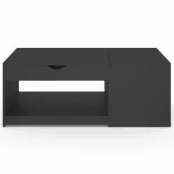 Table de salon avec plateau relevable bois noir*IDMarket