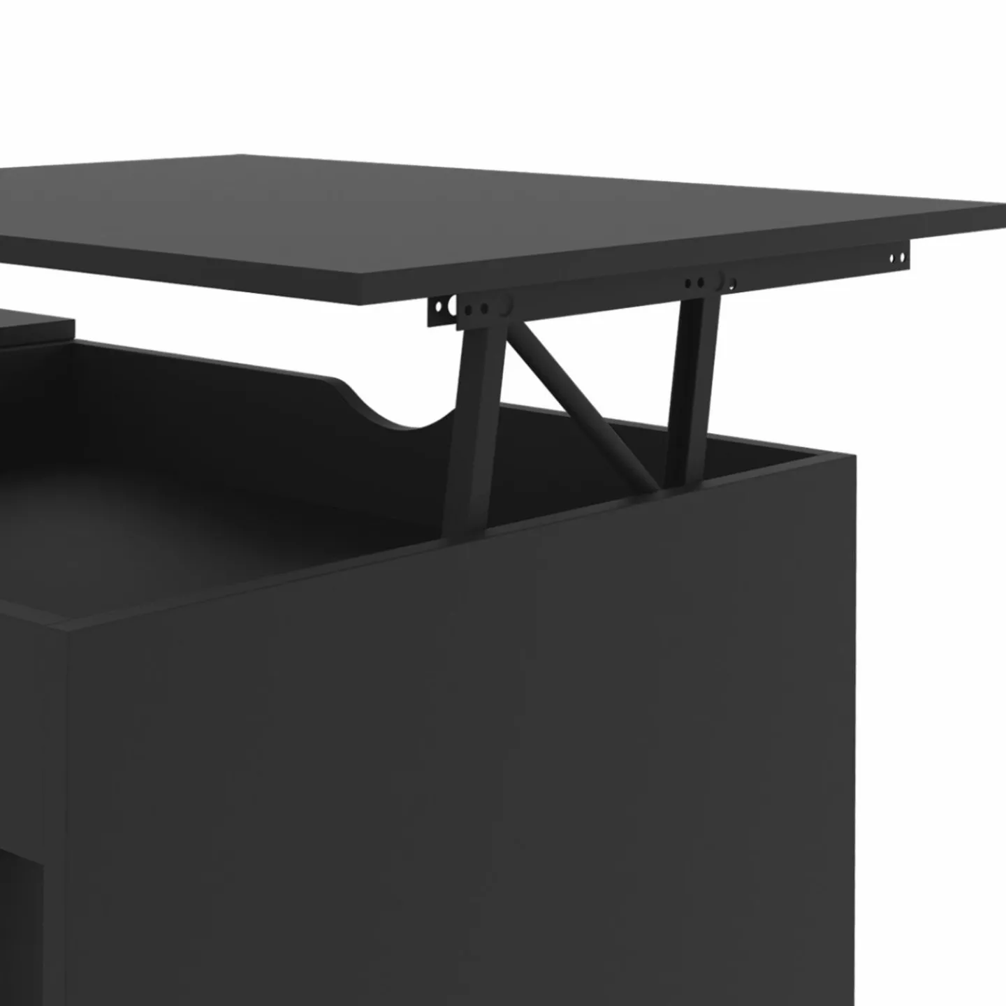 Table de salon avec plateau relevable bois noir*IDMarket