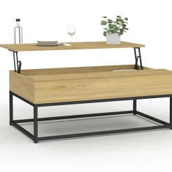 Table de salon industrielle avec plateau relevable*IDMarket Discount