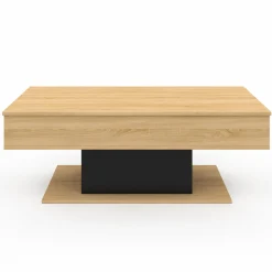 Table de salon relevable bois et noir*IDMarket Best