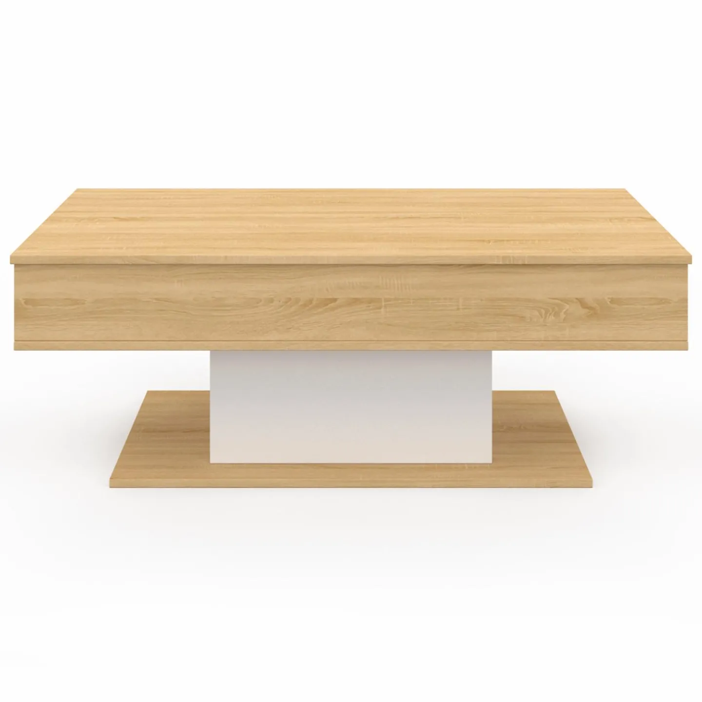 Table de salon relevable bois et blanc*IDMarket New