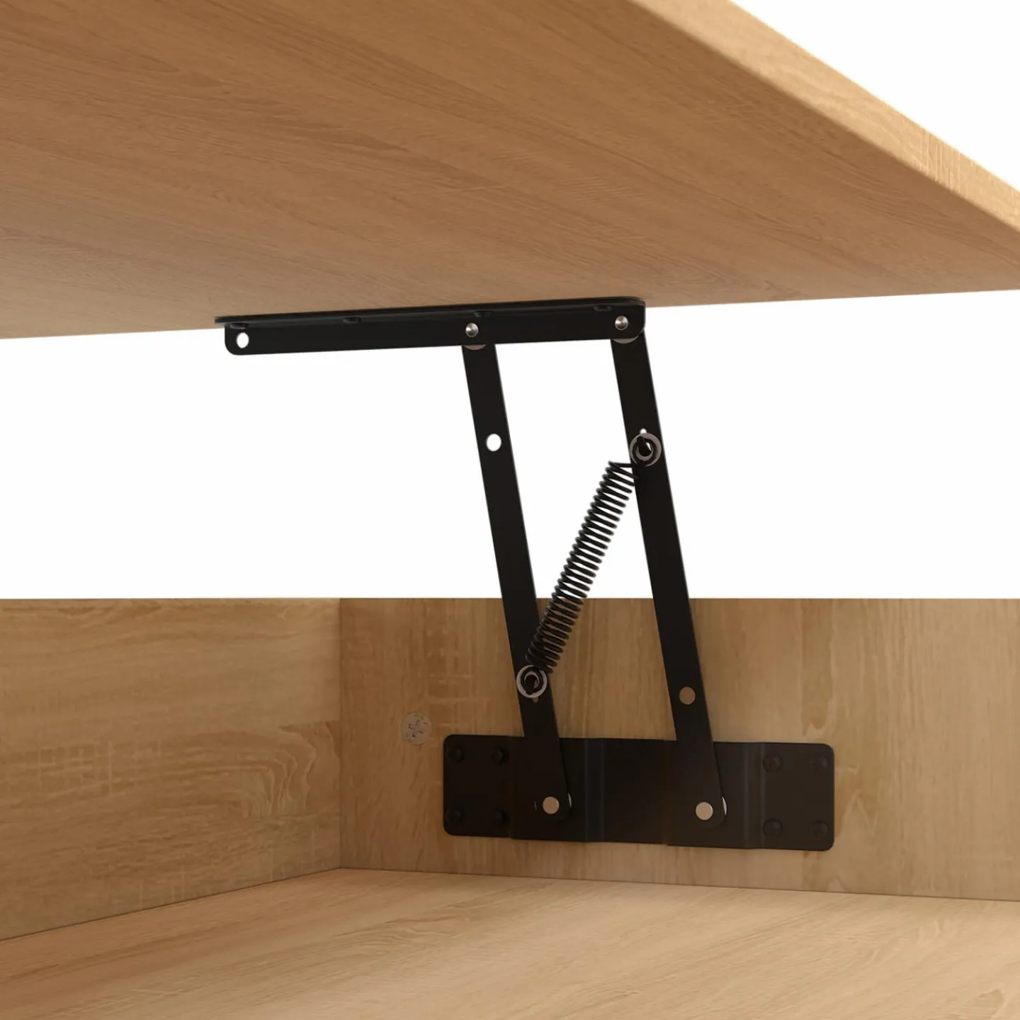 Table de salon relevable bois et blanc*IDMarket New