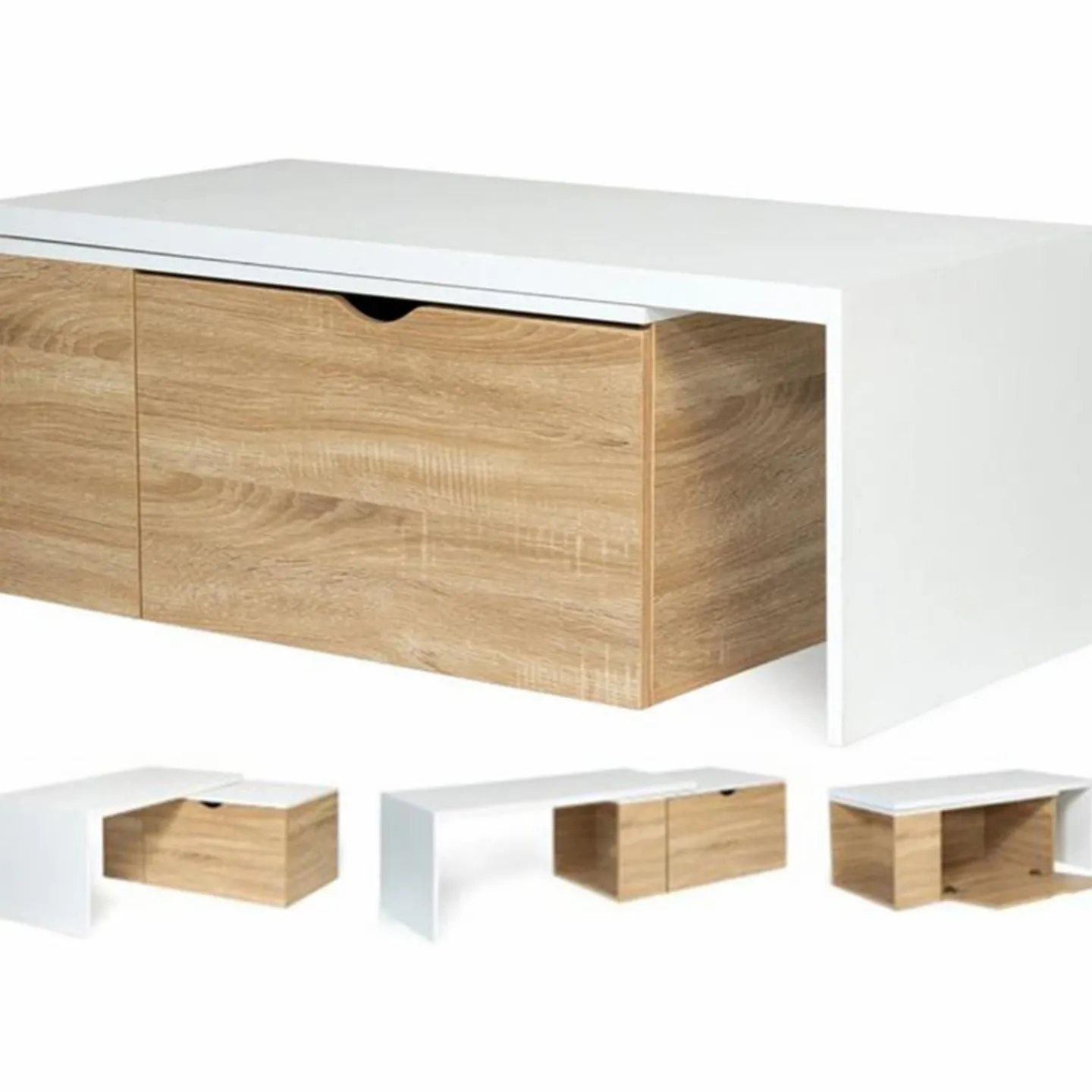 Table de salon rotative avec coffre de rangement*IDMarket