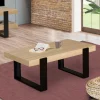 Table de salon style industriel bois et noir*IDMarket New