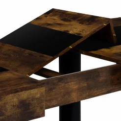 Table extensible 6 à 10 personnes bois effet vieilli et noir*IDMarket New