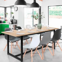 Table extensible industrielle 6-10 personnes 200 cm*IDMarket