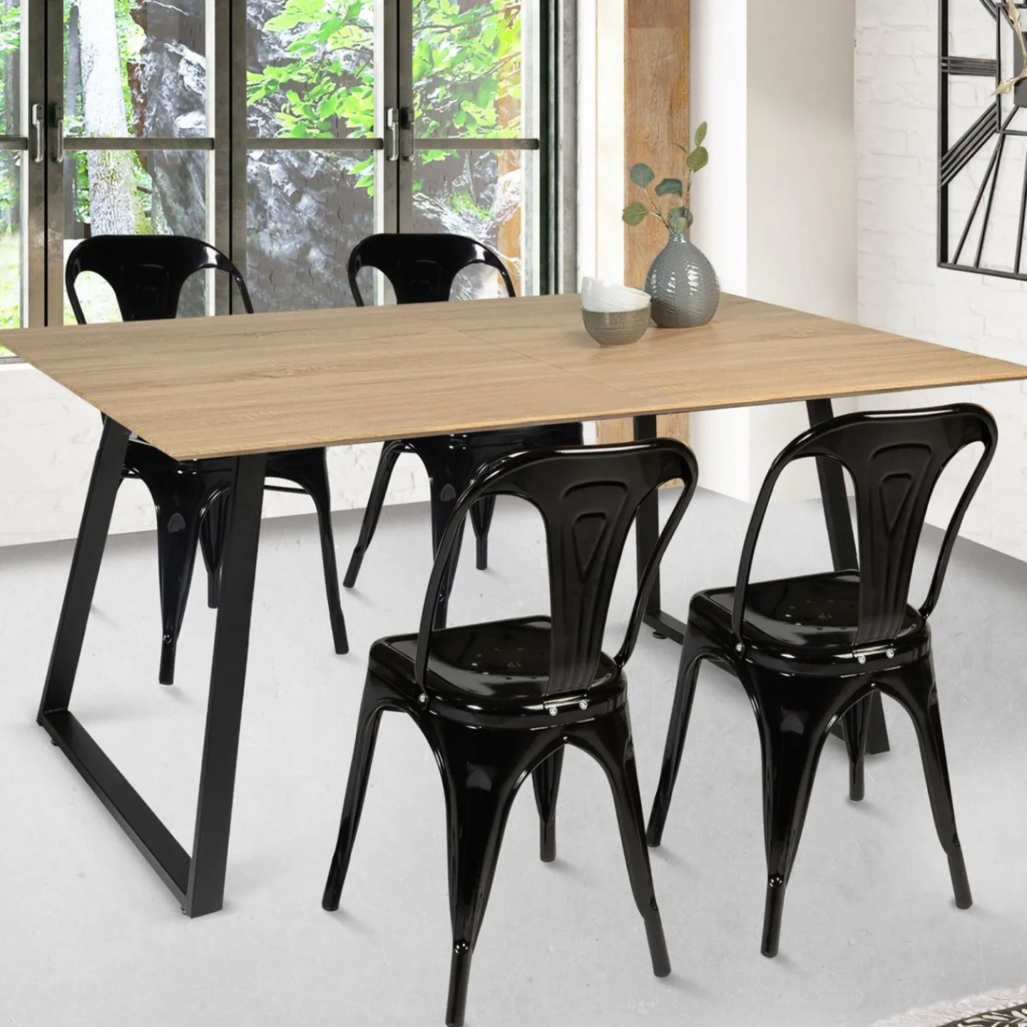 Table extensible moderne bois et métal*IDMarket Best