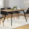 Table extensible scandinave plateau bois pieds noirs 120-160 cm*IDMarket Hot