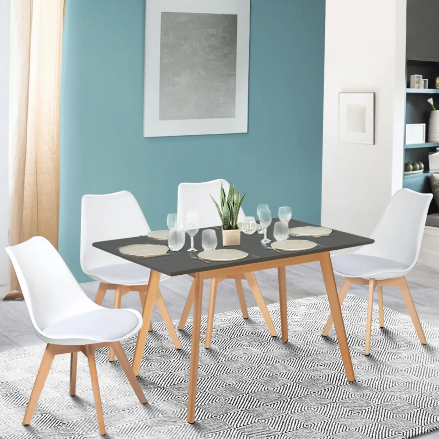 Table extensible scandinave grise anthracite*IDMarket Discount