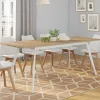 Table extensible scandinave plateau bois pieds blancs 160-200cm*IDMarket