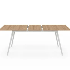 Table extensible scandinave plateau bois pieds blancs 160-200cm*IDMarket