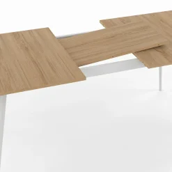 Table extensible scandinave plateau bois pieds blancs 160-200cm*IDMarket