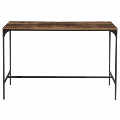Table haute avec 6 tabourets bois effet vieilli*IDMarket